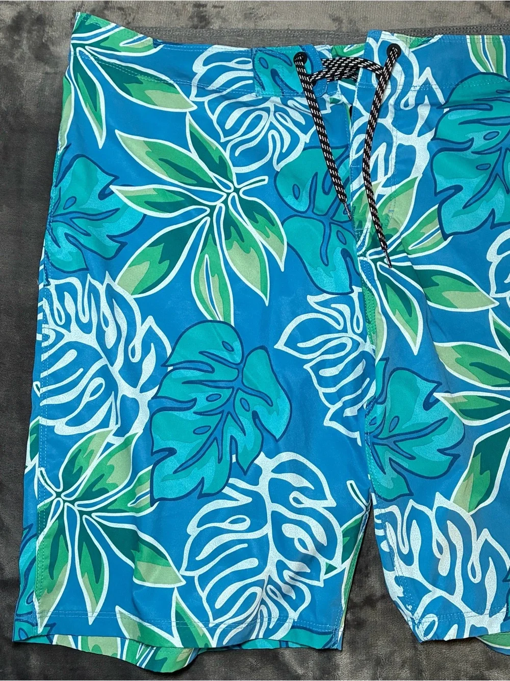 Hurley Board Shorts Mens 38 Blue Tropical Swim Trunks Quick Dry Beach